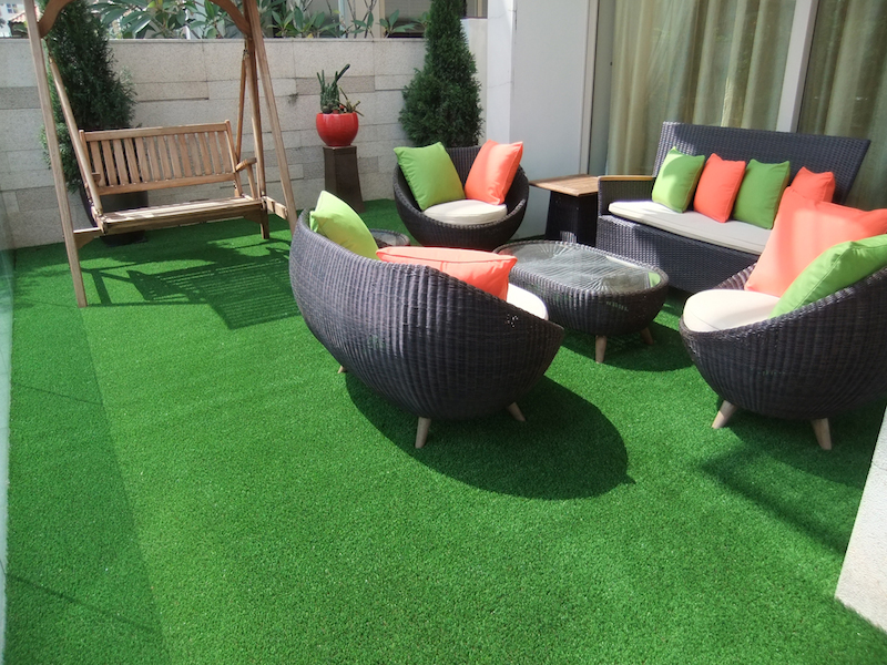 Artificial grass installation on rooftop or garden1 Tile Grouting